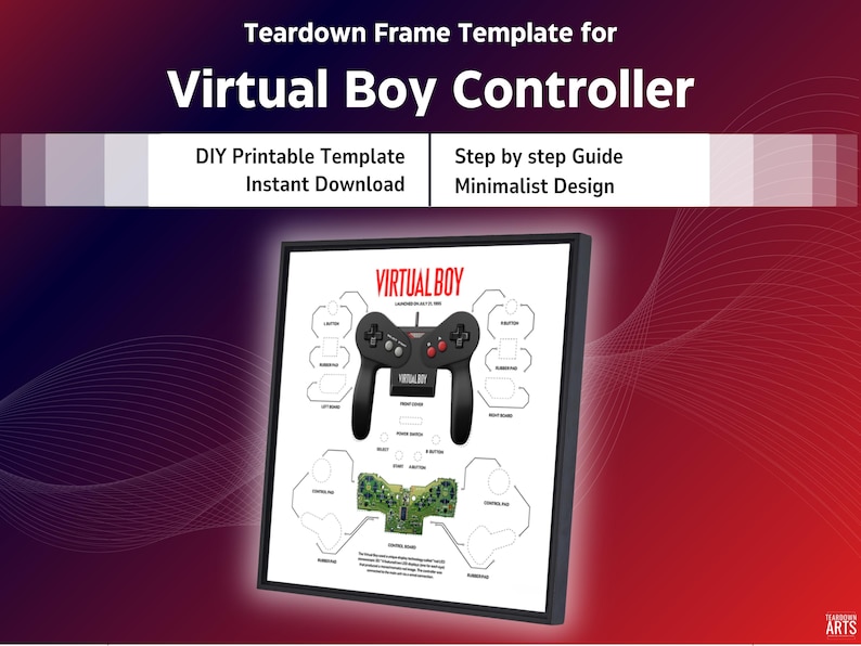 Virtual Boy Controller Teardown Template, Retro Gaming Art (digital ...