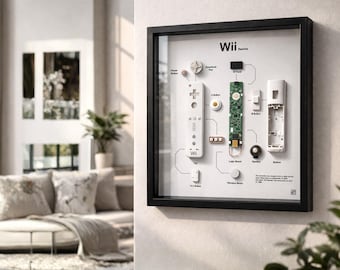 Wii Remote Teardown Template, Gaming Disassembly Art (Digital Download)