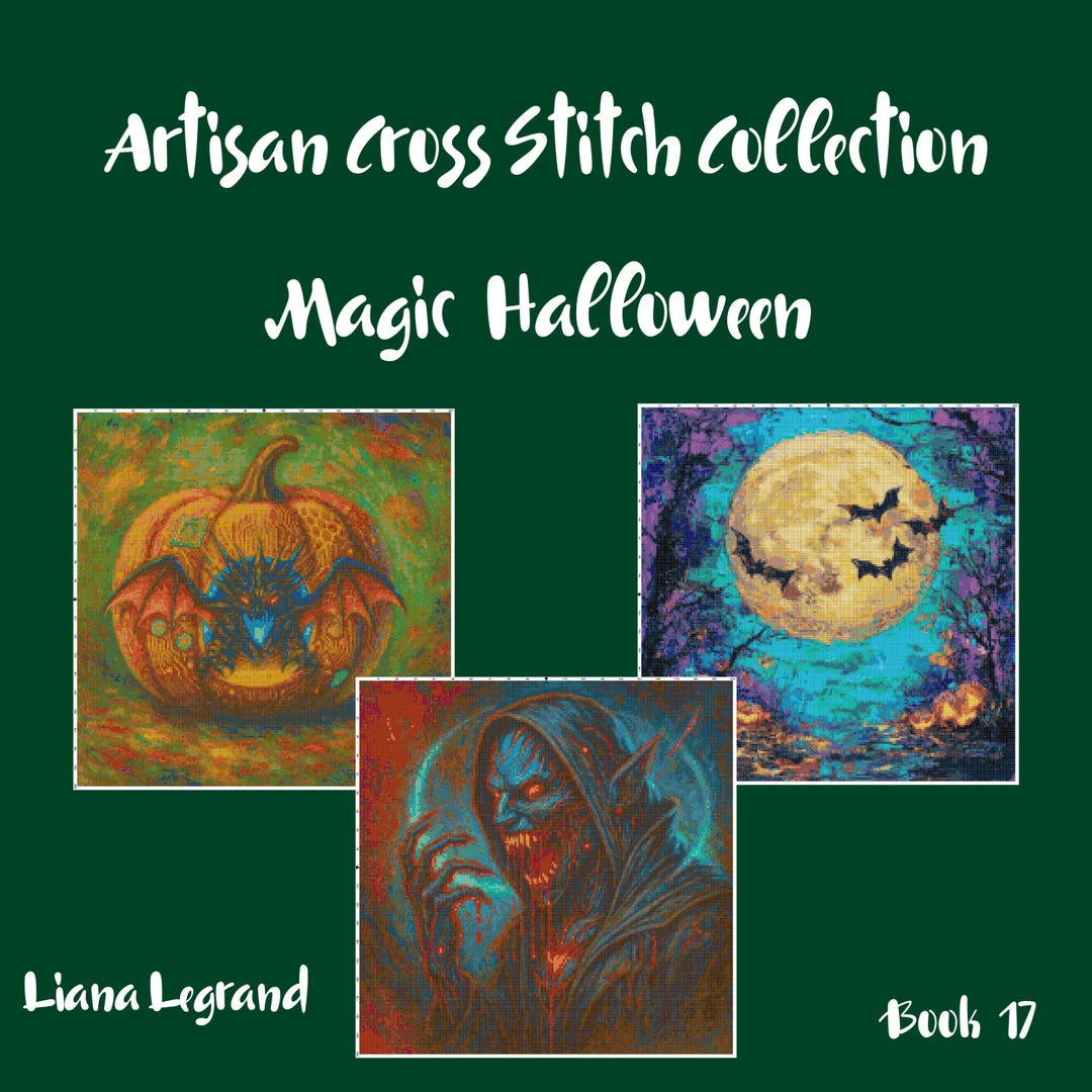 Magic Halloween Cross Stitch Pattern Book PDF, Dark Gothic Cyber Art ...