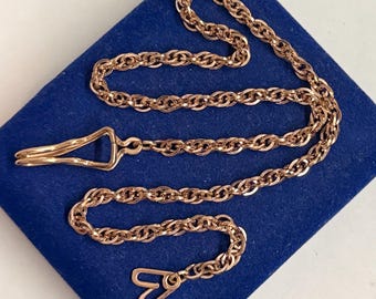 18” ROSE Gold Filled rope watch chain 17g 4.6mm GF RGP Victorian hook Fob necklace