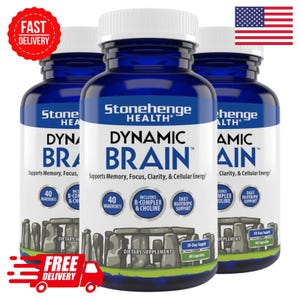 Pack of 3 Stonehenge Dynamic Brain Supplement, Memory Focus seal Health Vitamins