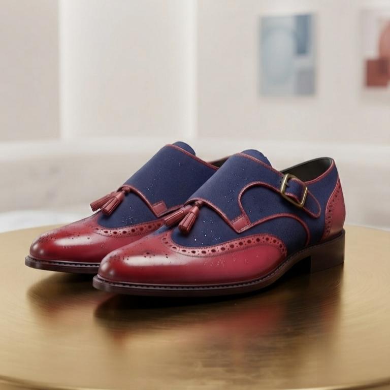 Navy Burgundy Dress Shoes