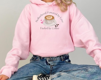 Motherhood Latte Art Heart Coffee cup hoodie | Caffeine Lover Pullover