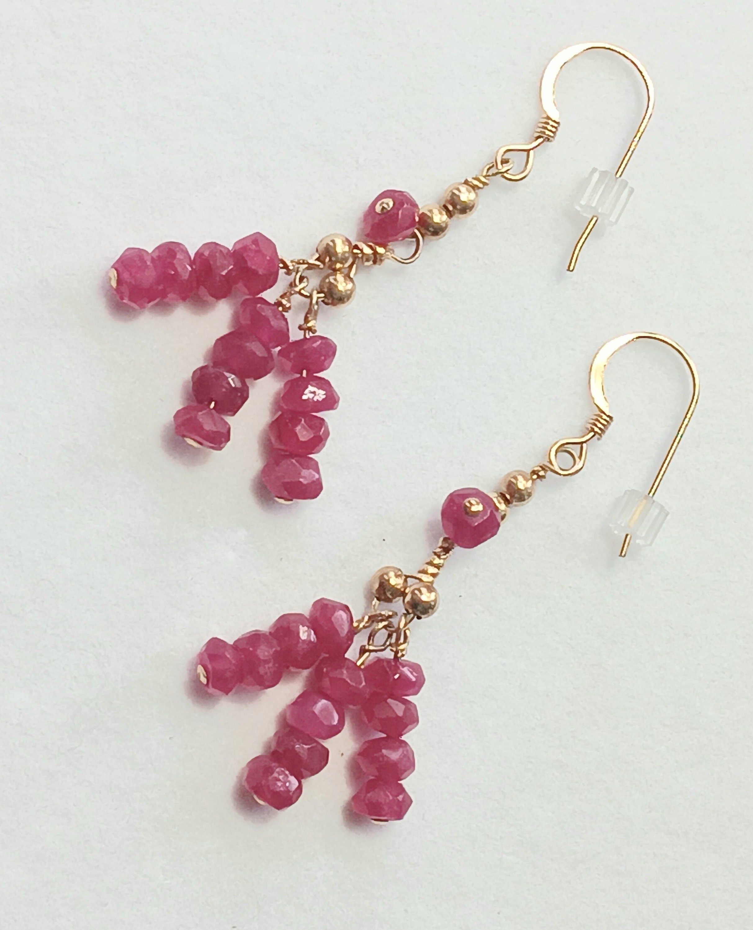 Talisman Tassel Earrings - Ruby, Gold Filled - Navenadia