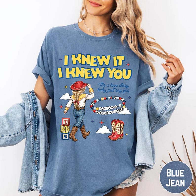 Comfort Colors I Knew It I Knew You Shirt, TS Jessie Cow Girl Toy Story Shirt, It's a Love Story, Baby Just Say Yes Tee, Toy Story 5 Shirt image 2