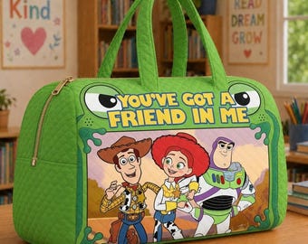 Toy Story Inspired Kids Travel Bag, You've Got A Friend In Me Duffel Bag, Cartoon Character Overnight Bag, School Travel Weekender Gift