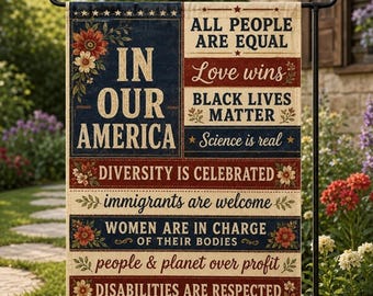 Political Yard Flag, In Our America Garden and House Flag, Anti Trump Female President Democrat Flag,Election Flag,Progressive Politics Flag