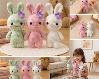 Padrão de rosa de crochê em PDF, tutorial realista de rosa amigurumi, padrão de buquê de crochê, download digital para decoração de rosa feita à mão.