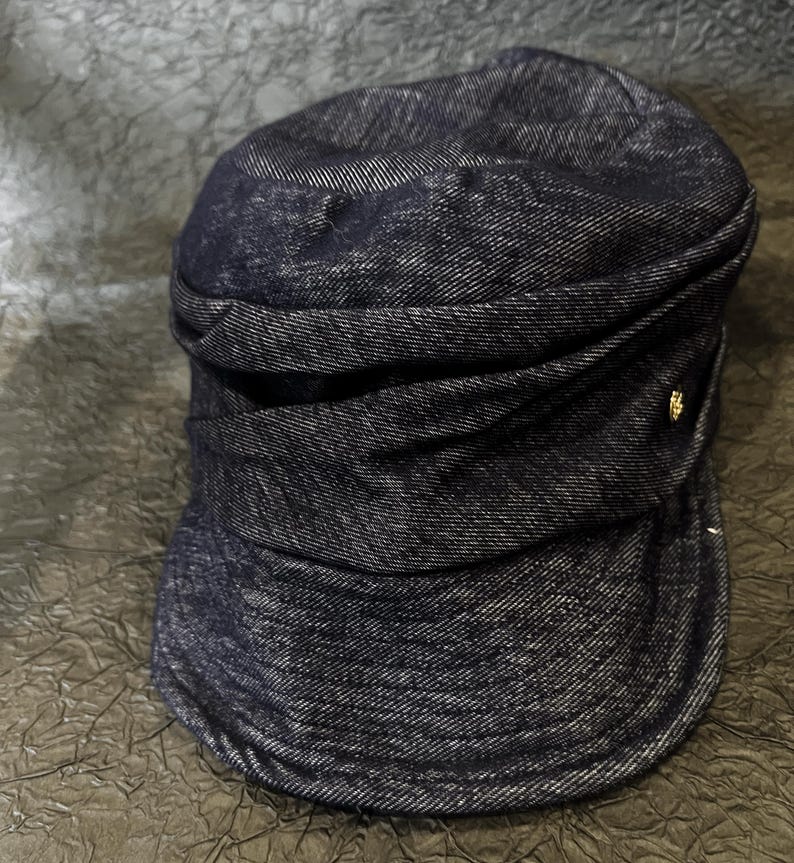 Japanese Retro Denim Newsboy Cap, Vintage Equestrian Style Military Hat, Casual Denim Visor Beret for Women, Stylish Cotton Gift for Her image 5