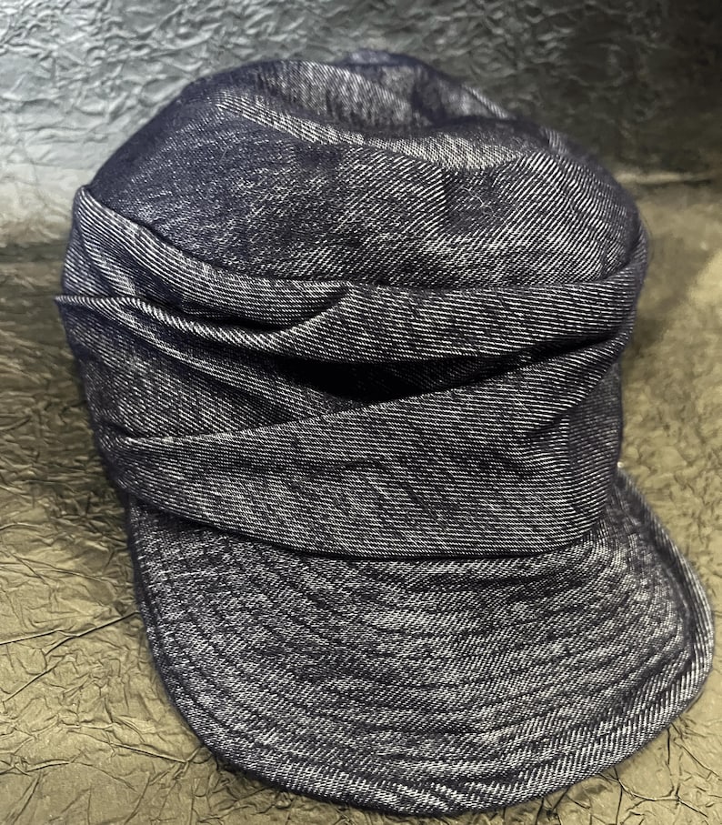 Japanese Retro Denim Newsboy Cap, Vintage Equestrian Style Military Hat, Casual Denim Visor Beret for Women, Stylish Cotton Gift for Her image 7