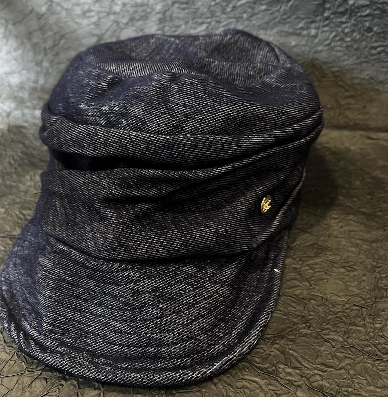 Japanese Retro Denim Newsboy Cap, Vintage Equestrian Style Military Hat, Casual Denim Visor Beret for Women, Stylish Cotton Gift for Her image 6