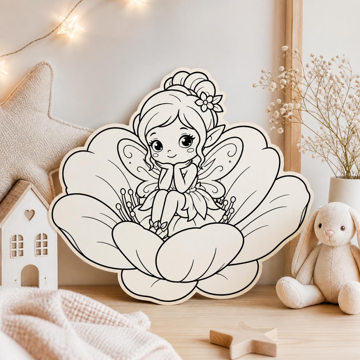 Cute Fairy Flower SVG PNG Bundle, Nursery Wall Art, Kids Room Decor ...