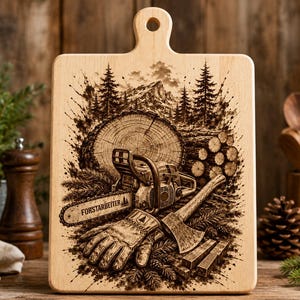 Forestry Worker SVG PNG, Chainsaw Laser Engraving Design, Forest Tools Woodcutter Clipart