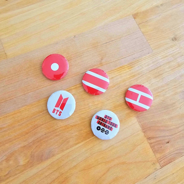 Mix/Match Mini Arirang Buttons Set | BTS World Tour Concert Freebies, Pin Badge