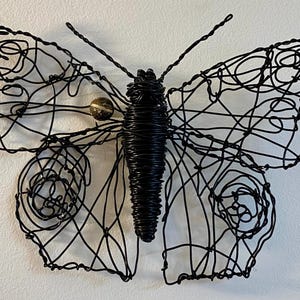 Handmade Black Wire Butterfly Sculpture – Nature Inspired Wall Art