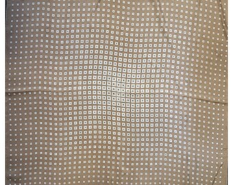 Vintage 1970s Op Art Geometric Silk Scarf | Cream Concentric Square Pattern Minimalist Scarf