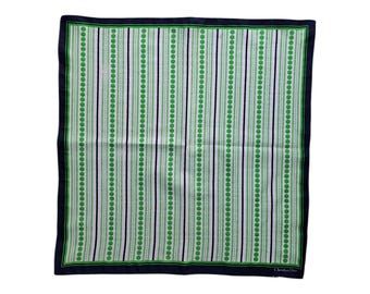 Christian Dior Paris Vintage Scarf | 1960s-1970s Green Navy Pop Art Scarf