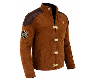 Kampf Star Galactica Viper Pilotenjacke für Männer Braun Echt Wildleder Krieger