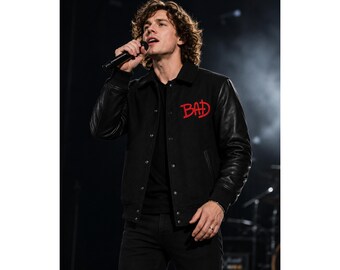 BAD Tour Varsity Jacke Michael Jackson MJ – Wolle Leder Ärmel Retro 80er Pop Icon Mantel