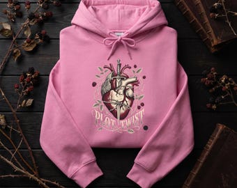 Dark romance reader plot twist dagger heart organic hoodie for gothic booktok aesthetic and alternative literary gift