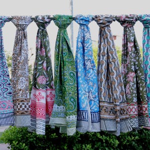 Hand Block Print Cotton Sarong Pareo Beach Wrap Soft Scarf Summer Bikini Cover Up