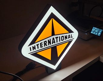 International Truck Lightbox, Semi Truck LED Light, Diesel Truck Wall Art, Trucker Decor, LED Light Box, Garage Decor, Gift for Truckers
