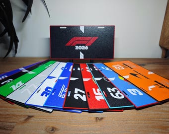 F1 2026 Team License Plate Displays, Formula 1 Garage Decor, Racing Team Wall Art, Sim Racing Setup Accessory, Motorsport Collector Display