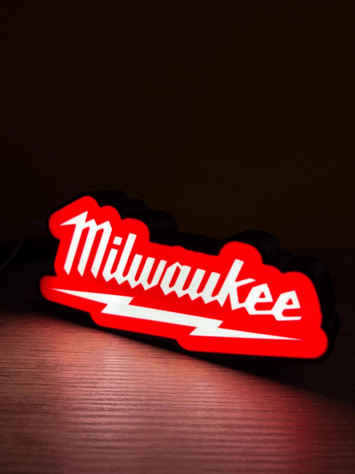 Milwaukee LED Lightbox – Tool Garage Decor, Workshop Light, Electrician ...