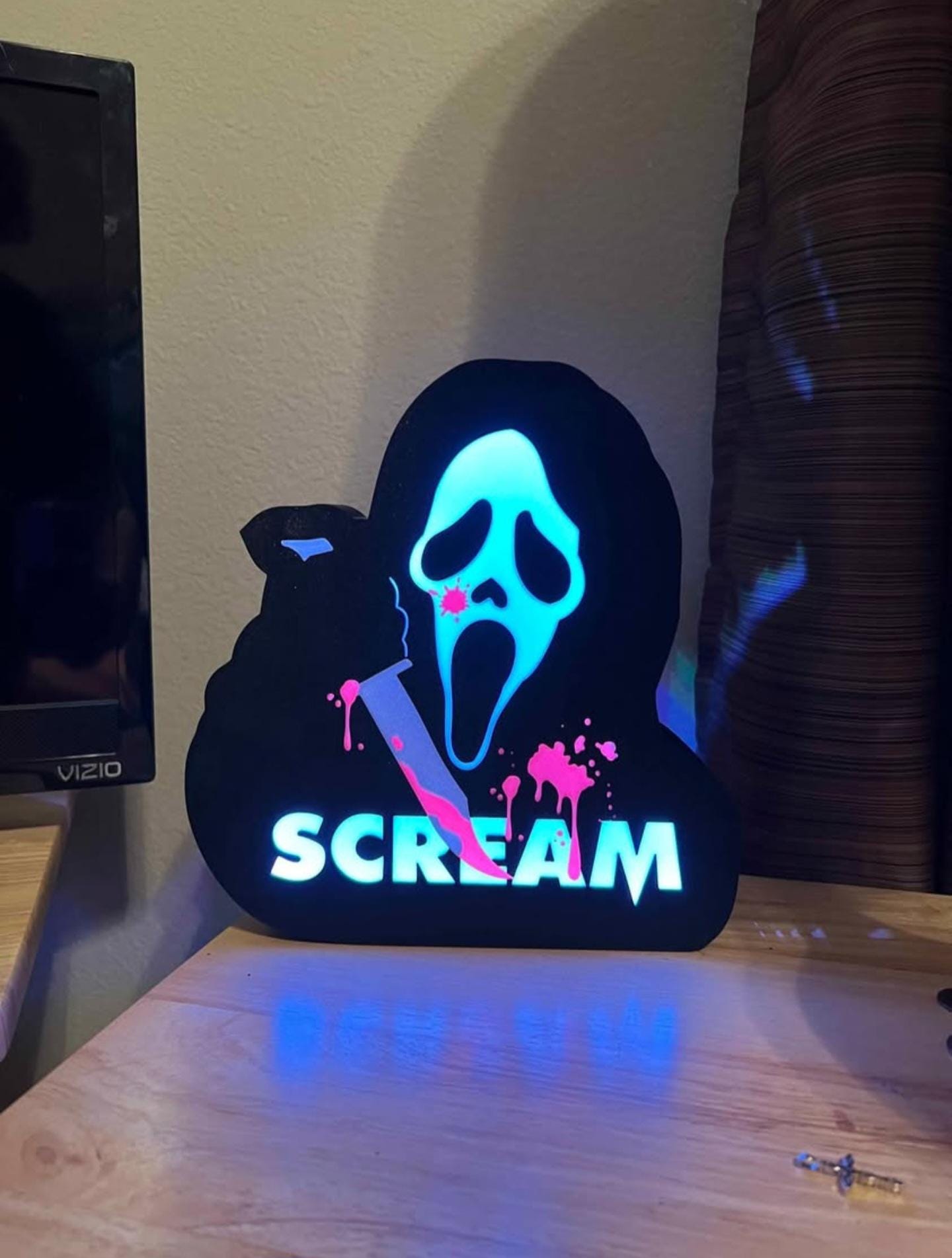Scream Lightbox, Horror Movie LED Light, Ghostface Inspired Wall Decor ...