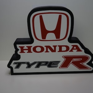 HONON Type R LED-Leuchtkasten - JDM Car Decor, Civic Type R Light, Garagen-Dekor, Geschenk für Auto-Enthusiasten, Mannhöhlen-Dekor