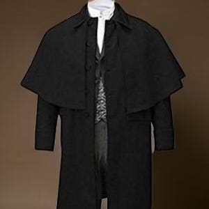Capa Inverness para hombre, 100% lana – Abrigo negro estilo gótico steampunk