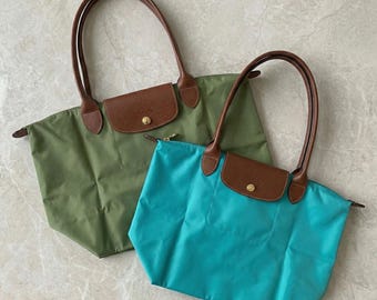 Bolso tote grande de nailon Longchamp Le Pliage vintage, bolso de hombro plegable para viajes.