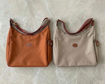 Bolso bandolera grande estilo hobo vintage de Longchamp, bolso de mano con capacidad para llevar debajo del brazo, bolso cruzado para el hombro, bolso elegante para el día a día.