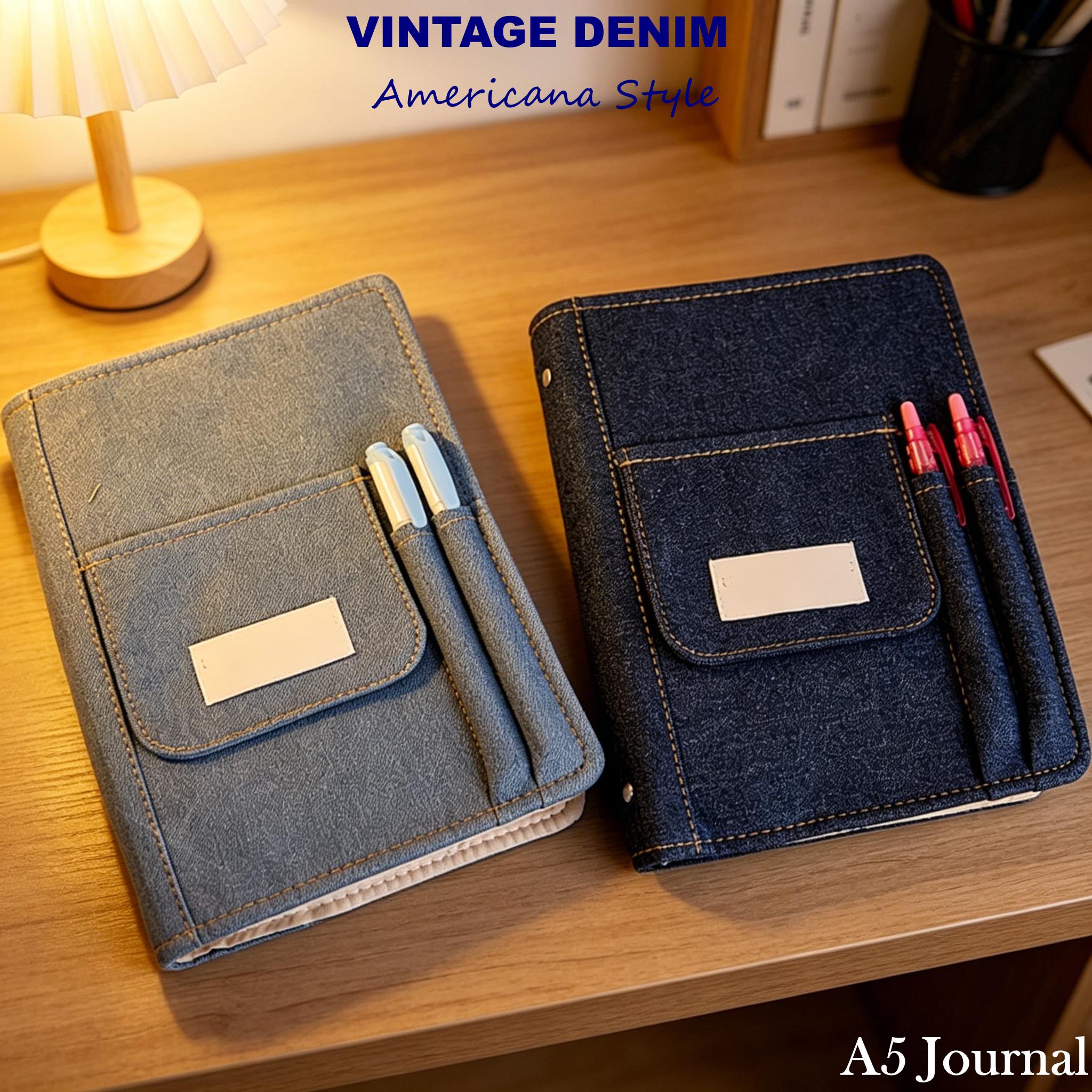 Vintage Denim Binder - Etsy