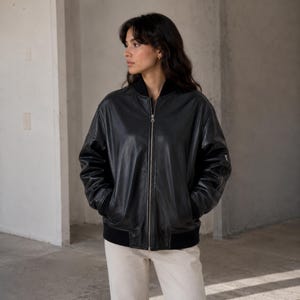 ジャケット・アウター 1970s mabrun Black Leather Bomber Jacket 1970s mabrun Black Leather Bomber Jacket 【公式通販】