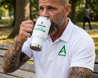 Taza de viaje de acero inoxidable con asa, 14 oz