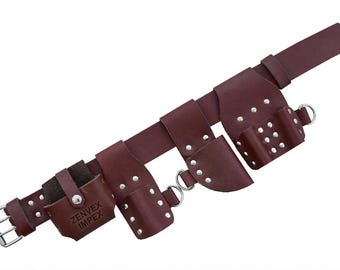 Leather Sacffolding Tools Belt Tools Accessories Belts cherry brown