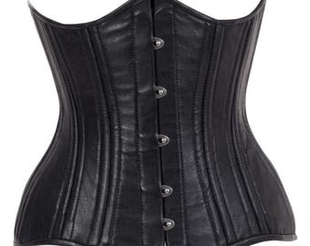 Handgemaakte leren korsetriem - steampunk onderborst tailleband - echt leren lijfje voor dames - aangepaste middeleeuwse renaissance eerlijke top