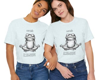 Serie Zen: Camiseta con estampado de rana, divertida ilustración de rana.