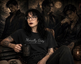 Camiseta "Moralmente gris es mi color favorito" / Camiseta divertida para amantes de los libros
