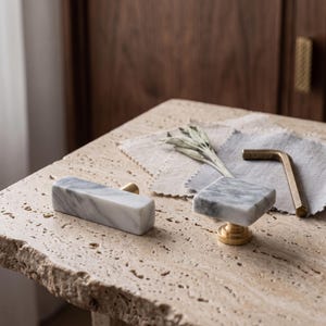 Marble Cabinet Knobs Stone Drawer Pulls Square Furniture Handles Modern Dresser Knobs Kitchen Cabinet Hardware Wardrobe Cupboard Decor