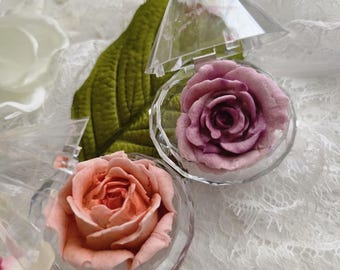 Wedding Favor Box with Rose, Bridal Dress Cookie Favor, Diamond Box Bridal Shower Favor, Luxury Wedding Guest Favor, Elegant Edible Gift