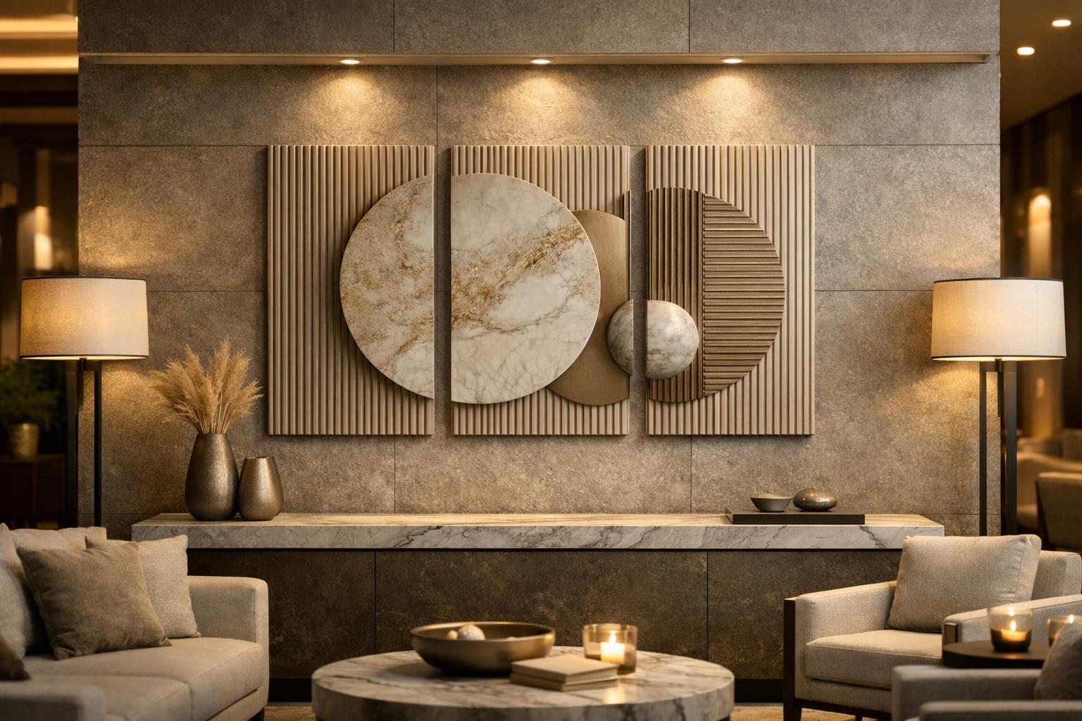 Luxury 3D Wall Art Triptych Marble Gold – Modern Abstract Wall Decor ...