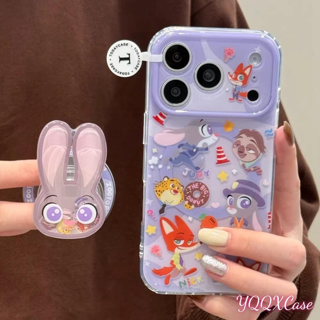 Kawaii Cute Zootopia Clear Magsafe Phone Case for iPhone 15/16/17 Pro ...