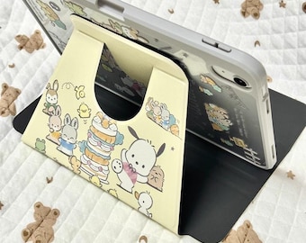360-Degree Rotatable iPad Cover with  Cartoon Party Theme, Featuring Cute Animals  Compatible for iPad 11 / Air 6 / Mini 7 / 10th Generation