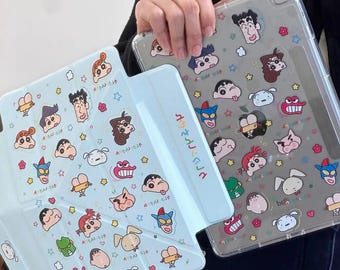 Funda magnética desmontable para iPad 2026/Air 8/7/6/5 con personajes de dibujos animados, soporte ajustable multiángulo, bonita funda protectora.
