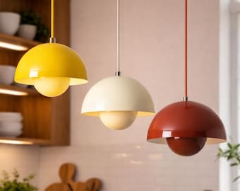 Lámpara colgante moderna tipo cúpula, lámpara decorativa de techo minimalista nórdica.