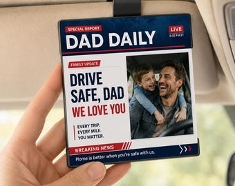 Personalized The Dad Times Drive Safe Car Visor Clip, Father's Day Gift For Him, Custom Husband Car Decor Daddy We Love You Sun Visor Clip