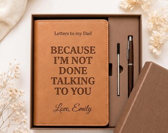Letters to My Dad Grief Journal Notebook Set, Personalized Loss of Father Gift,Custom Memorial Keepsake In Loving Memory Hardcover Dad Gifts