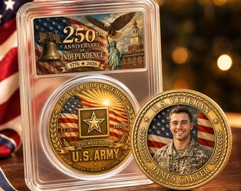 Personalized U.S. Veteran Commemorative Coin | 250 Years Freedom Eagle (Gold/Silver)